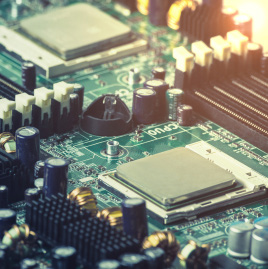Populated circuit board representative of electronic circuit debugging work