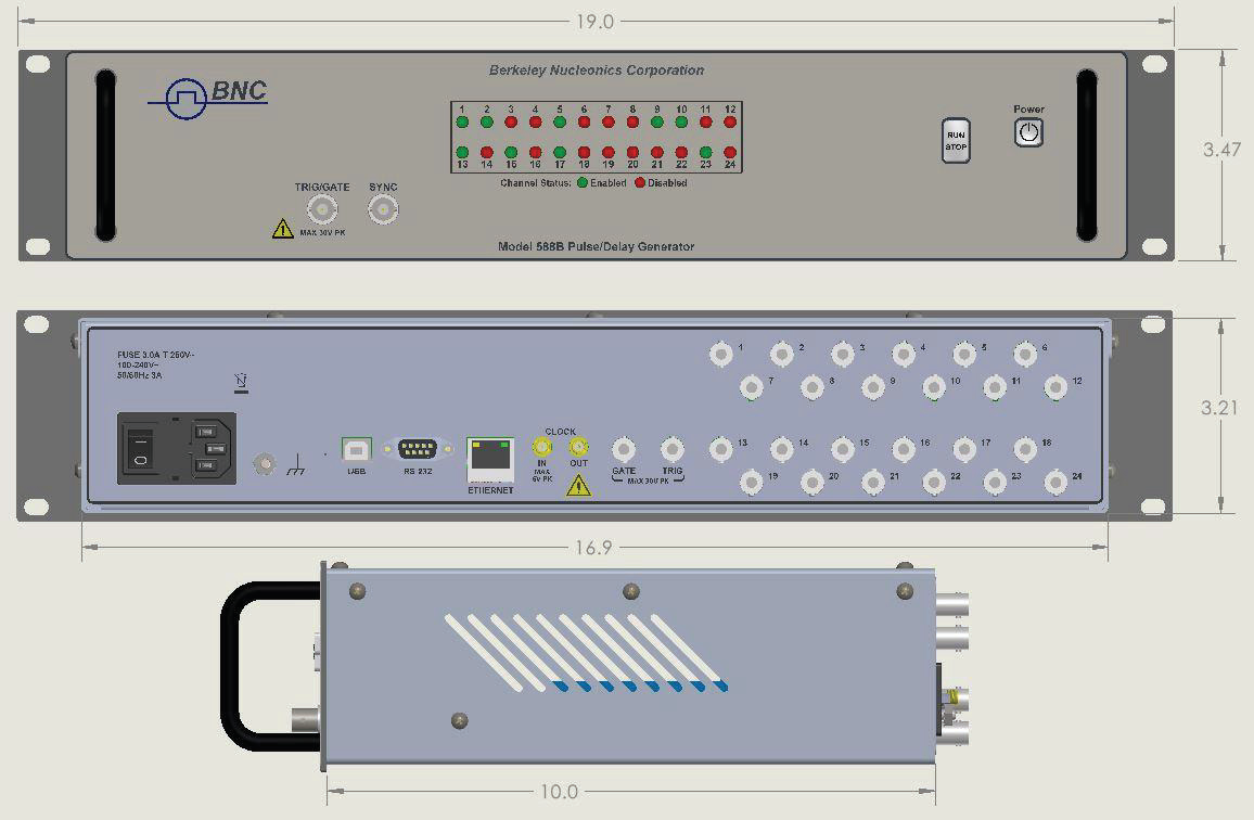 588B 24-channel mechanical dimensions.