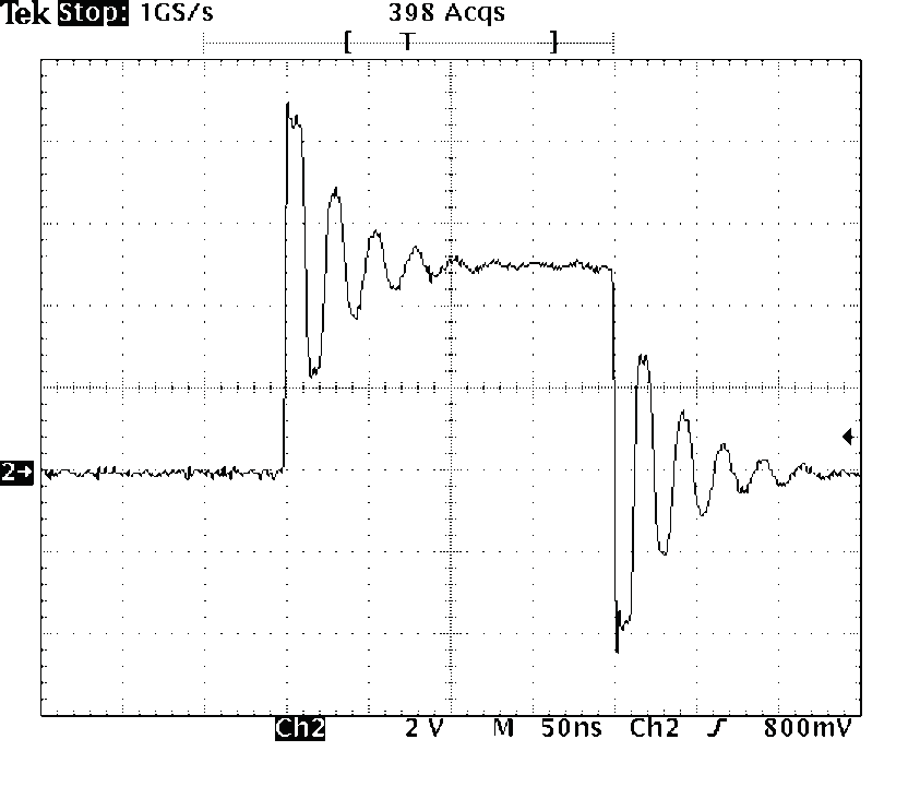 Overshoot on the output of the TZ50 module.