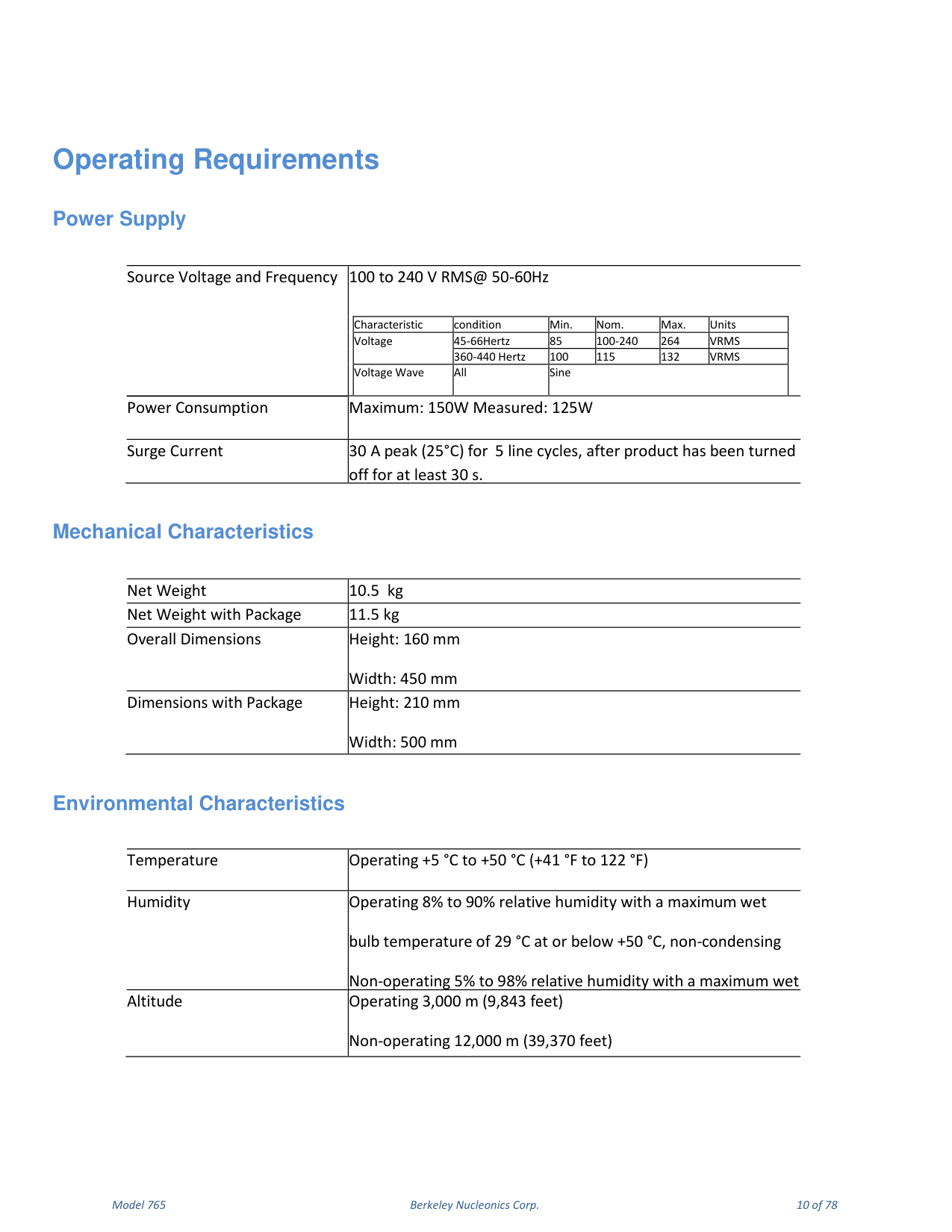 Model 765 user manual page 10
