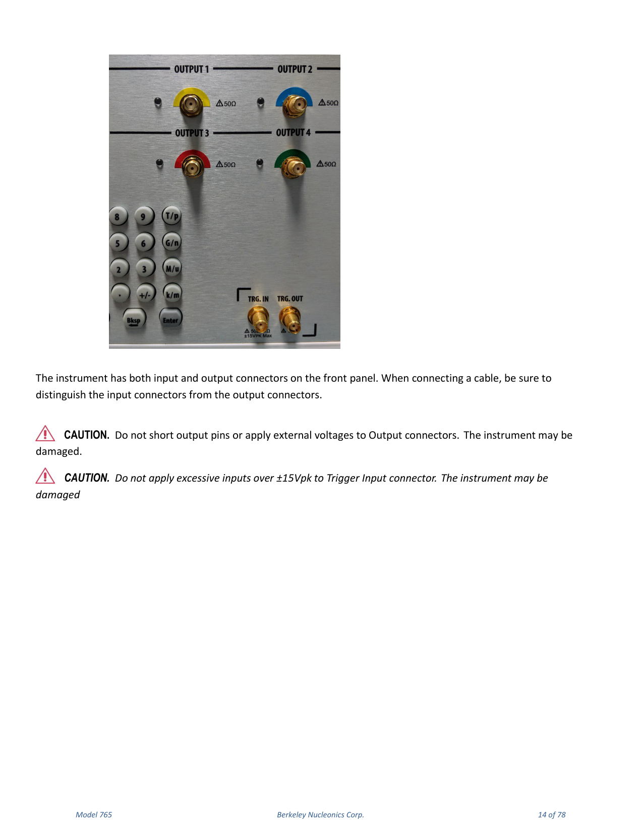 Model 765 user manual page 14