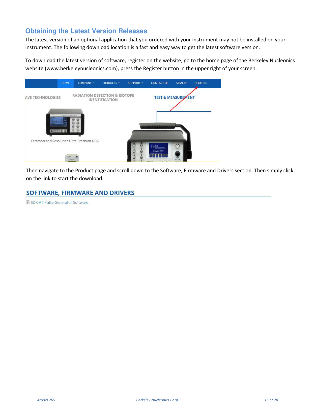 Model 765 user manual page 15