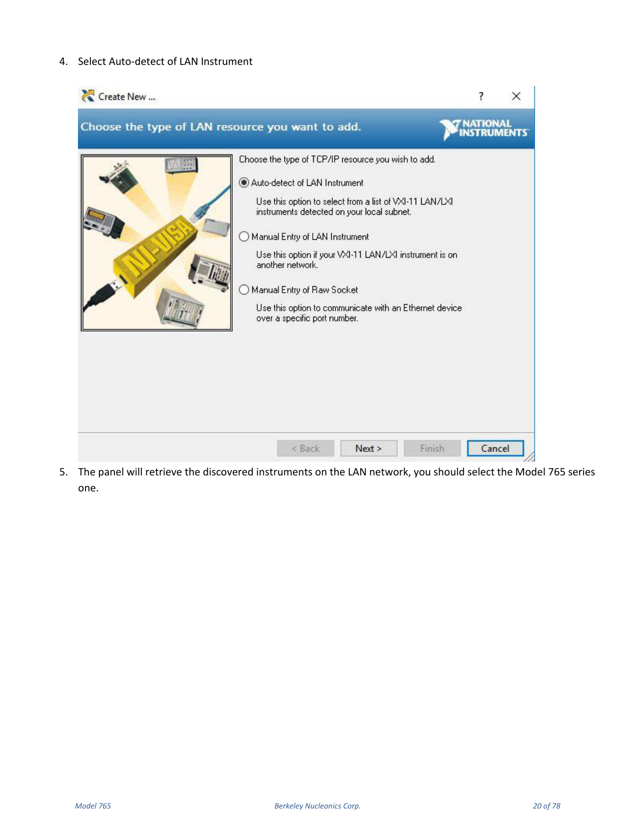 Model 765 user manual page 20