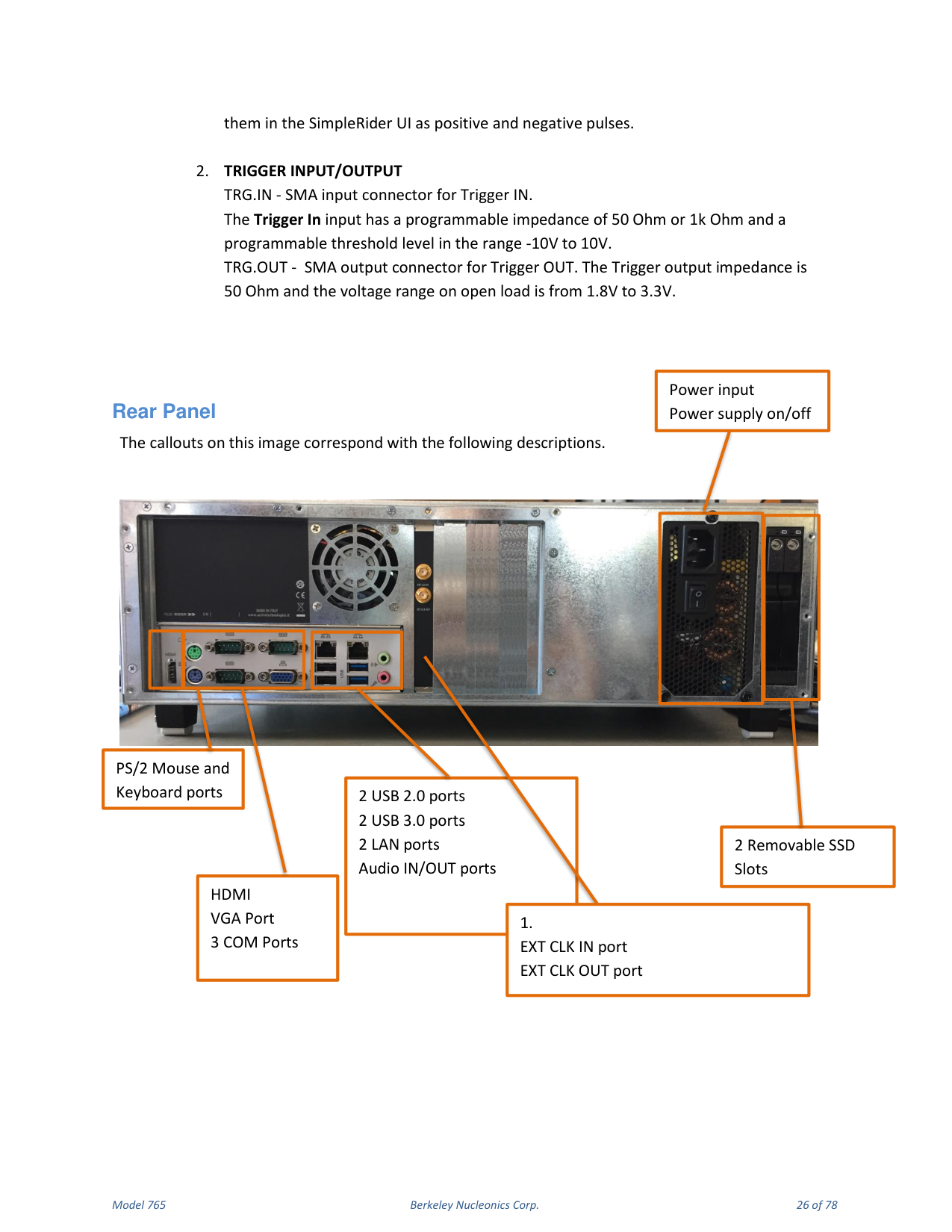 Model 765 user manual page 26
