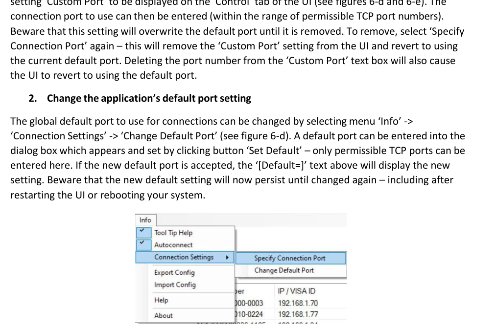 Figure 6-d. UI Connection Settings.
