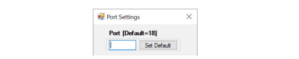 Figure 6-f. Set default port for connections.