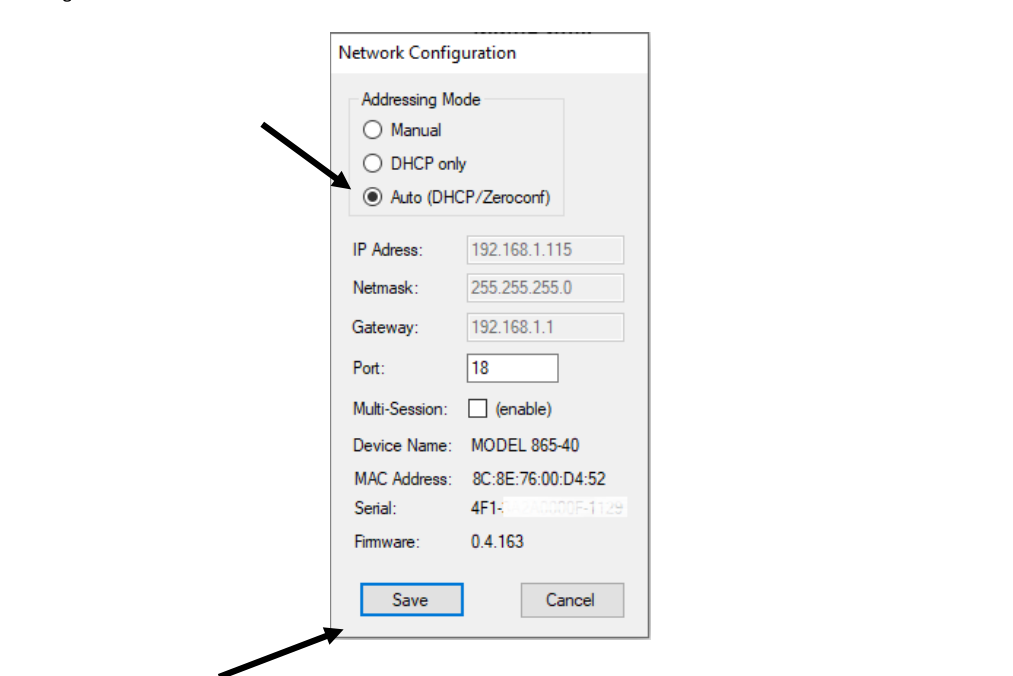 Figure 6-m. Network Configuration Submenu.