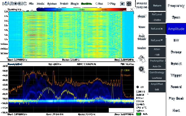 SpecICX-gen3 screenshot: Real-Time Spectrum Analysis mode in SpecICX-gen3.