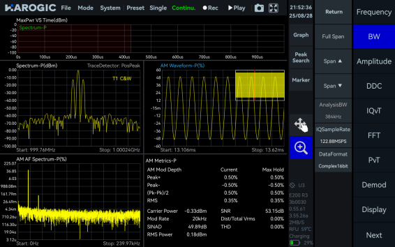 SpecICX-gen3 screenshot: AM Demodulation.