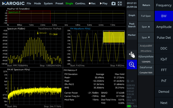 SpecICX-gen3 screenshot: FM Demodulation.