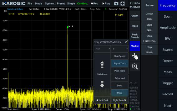 SpecICX-gen3 screenshot: Signal Track.