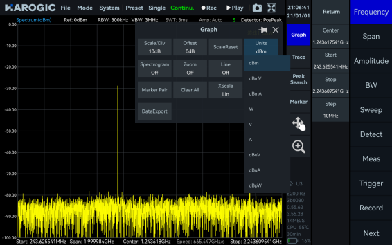 SpecICX-gen3 screenshot: Multiple Unit Display.