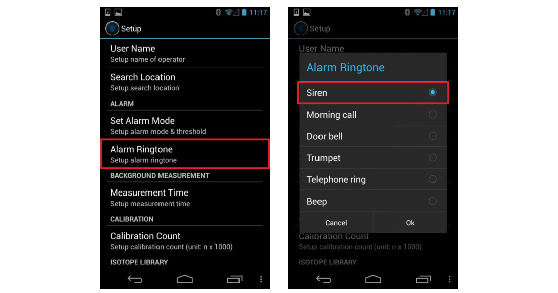 Figure 4.11. Select Alarm Ringtone